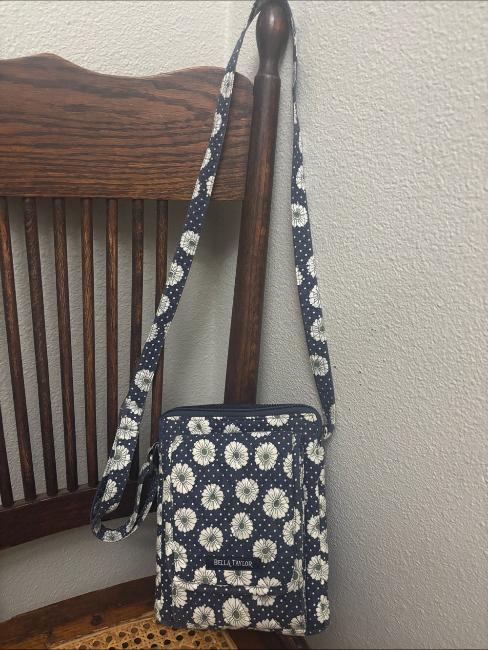 Bella Taylor Navy Floral Crossbody Bag